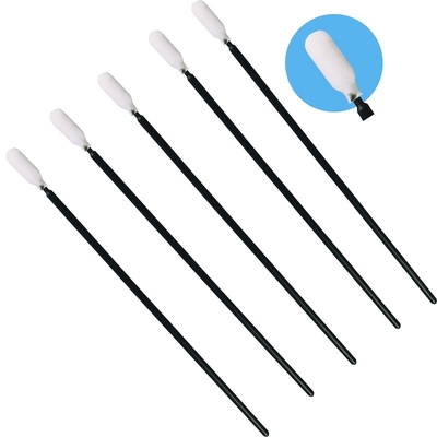 6.5" Temiz Oda Uzun Siyah Saplı Sünger Köpük Çubuk Tiftiksiz