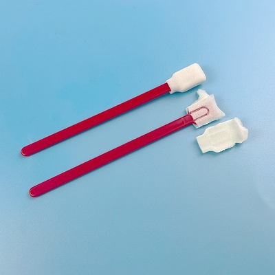 Kırmızı Kök Dikdörtgen Sünger Ucu Köpük Temizleme Swabları Temiz Oda 128mm
