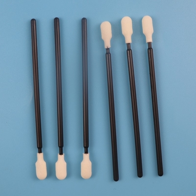 Siyah Saplı Paddle Head Sünger Köpük Swab Çubuk 4" Tüy Bırakmayan