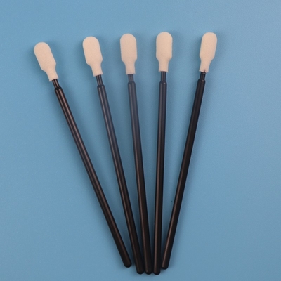 Siyah Saplı Paddle Head Sünger Köpük Swab Çubuk 4" Tüy Bırakmayan