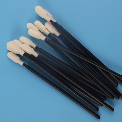 Siyah Saplı Paddle Head Sünger Köpük Swab Çubuk 4" Tüy Bırakmayan