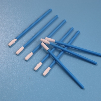 TX743 Mavi Saplı Hassas Temizleme Temiz Oda Polyester Swab Tüy Bırakmayan