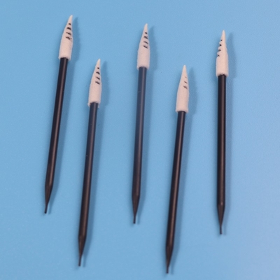 Siyah Saplı Mikro Spiral Sivri Sünger Köpük Swab Tüy Bırakmayan