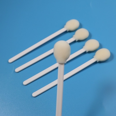 Plastik Saplı 5" Tüy Bırakmayan Büyük Yuvarlak Köpük Uçlu Temiz Oda Çubuğu