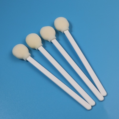 Plastik Saplı 5" Tüy Bırakmayan Büyük Yuvarlak Köpük Uçlu Temiz Oda Çubuğu
