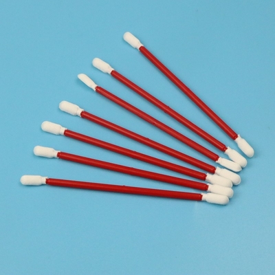 Tüy Bırakmayan Solvente Dirençli Dacron Polyester Uçlu Kırmızı Saplı Temiz Oda Çubuğu