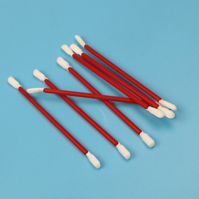 Tüy Bırakmayan Solvente Dirençli Dacron Polyester Uçlu Kırmızı Saplı Temiz Oda Çubuğu