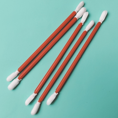 Tozsuz Kırmızı PP Stik Fabrika Temizliği için Çift Sonu Mikrofiber Temiz Oda Swabı