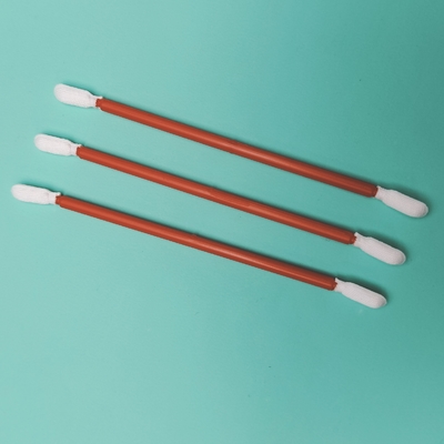 Tozsuz Kırmızı PP Stik Fabrika Temizliği için Çift Sonu Mikrofiber Temiz Oda Swabı