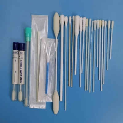 Tek kullanımlık steril tampon EO dezenfekte beyaz renk özelleştirilebilir örnekleme tamponu