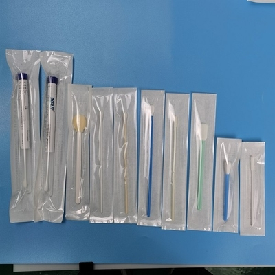 Tek kullanımlık steril tampon EO dezenfekte beyaz renk özelleştirilebilir örnekleme tamponu