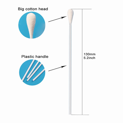 130 mm Steril Pamuk Tek kullanımlık Swabs EO Örnek Toplama için Sterilize Eçersiz Talip