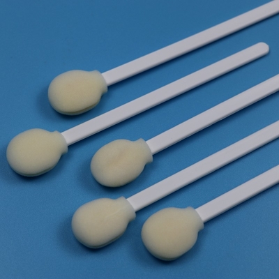 Tek kullanımlık Beyaz PP Stick Round Sponge Stick Medical Lollipop Foam Swab Uygulayıcı