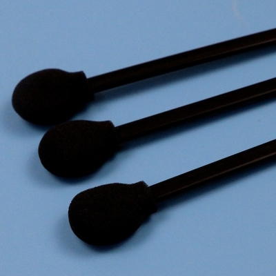 708 Lint Free Round Sponge Stick Black Cleanroom Foam Swab Araç Temizliği için