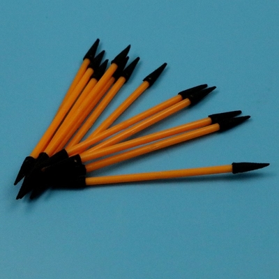 TX750 Lint Free Orange Handle Mini Pointed Sponge Stick Double Ended Small Cleanroom Foam Swab Detaylı Temizlik İçin