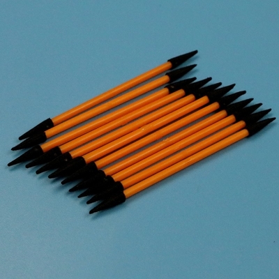 TX750 Lint Free Orange Handle Mini Pointed Sponge Stick Double Ended Small Cleanroom Foam Swab Detaylı Temizlik İçin