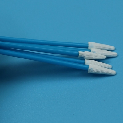Lintsiz Çift Katmanlı Tricked Polyester Tip Swab Küçük Noktal Temiz Oda Swab Mavi El ile