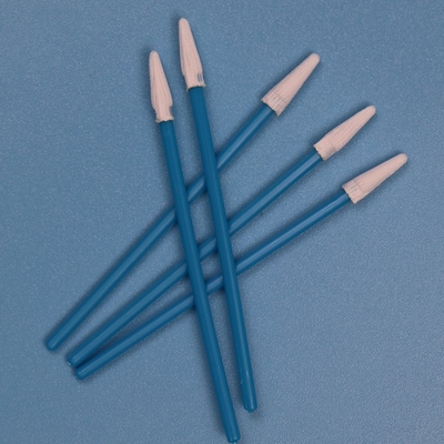 Lintsiz Çift Katmanlı Tricked Polyester Tip Swab Küçük Noktal Temiz Oda Swab Mavi El ile