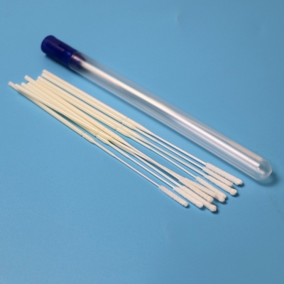 Bireysel Sarılmış Flocked Nylon Burun Swab Tüple Steril Örnek Toplama Swab