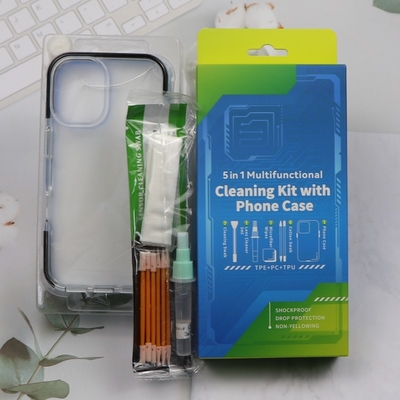 5 in 1 Telefon Temizleyicisi Küçük Köpük Swab Ekran Temizleme Kiti Telefon Temizleme Kiti Telefon Kutusu ile