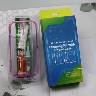 5 in 1 Telefon Temizleyicisi Küçük Köpük Swab Ekran Temizleme Kiti Telefon Temizleme Kiti Telefon Kutusu ile