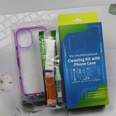 5 in 1 Telefon Temizleyicisi Küçük Köpük Swab Ekran Temizleme Kiti Telefon Temizleme Kiti Telefon Kutusu ile