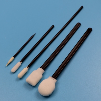 Taşınabilir Lint Free Sponge Detaylı Swab Kesinlik Temizlik Bakım Bakım Kömür Swab Black Handle ile