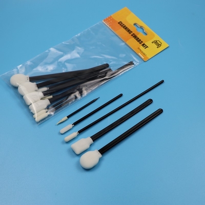 Taşınabilir Lint Free Sponge Detaylı Swab Kesinlik Temizlik Bakım Bakım Kömür Swab Black Handle ile