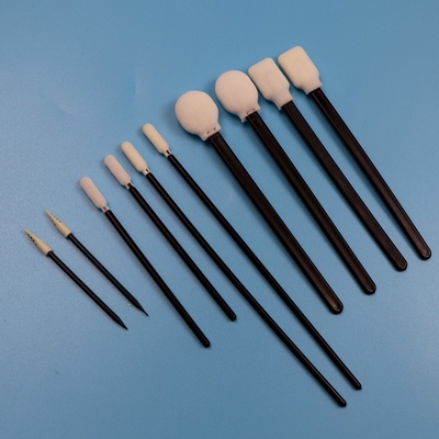 Taşınabilir Lint Free Sponge Detaylı Swab Kesinlik Temizlik Bakım Bakım Kömür Swab Black Handle ile