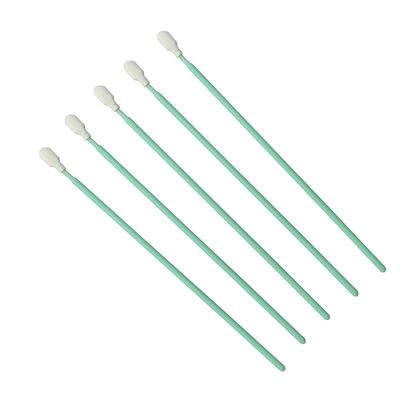 TX761 Lint Free Green Stick Optik Temizlik Poliester Swab ESD Temiz Oda Swab