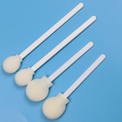 108 mm Tek kullanımlık Beyaz PP Stik 30 mm Büyük Yuvarlak Baş Sünger Stik Tıbbi Dairesel Köpük Swab Uygulayıcı
