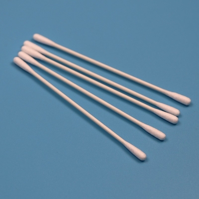 Çevre Dostu Kağıt Çubuğu 3.2mm Küçük Yuvarlak QTipler Temiz Oda Çift Başlı Pamuk Bud Swab