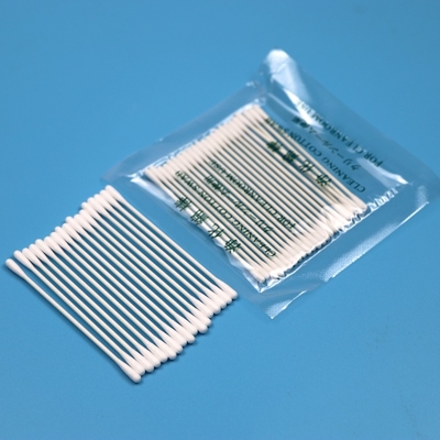 Çevre Dostu Kağıt Çubuğu 3.2mm Küçük Yuvarlak QTipler Temiz Oda Çift Başlı Pamuk Bud Swab