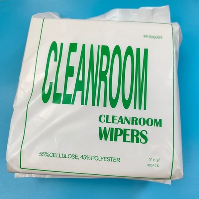 Tüy Bırakmayan 56g Polyester Temiz Oda Mendilleri 9" Aşınma Dirençli Temizlik Kağıdı