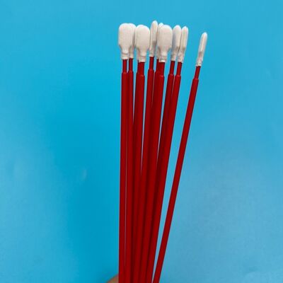 761 Lint Free Red Handle Mikrofiber Swab Araba Temizleme Detaylı Swab Temiz Oda Yarım iletken Temizleme için Polyester Swab