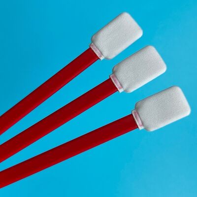 714 Lint Free Red Handle Araba Temizliği Detaylı Swab Mikrofiber Swab Temiz Oda Polyester Swab Yüzey Temizliği için