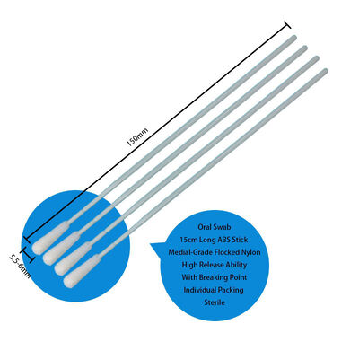 Tek Kullanımlık ABS Çubuk Floklu Naylon Örnekleme Çubuğu Ağız Çubuğu Steril Numune Toplama Çubuğu, Tekli Paket