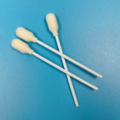 Tıbbi Test için Tek Kullanımlık Beyaz PP Çubuk Köpük Kapak Pamuk Sünger Çubuk Köpük Ucu Çubukla