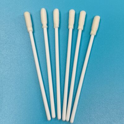 8cm Tek kullanımlık Beyaz PP Stik Steril Köpük Ucu Swab VTM Kit Grip Testi Oral Swab Çevre Test Swab Yüzey Örnekleme Swab