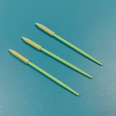 752 Yeşil PP Sopa Tüy Bırakmayan Çubukla Mini Spiral Sivri Sünger Detaylandırma Çubukla Hassas Temizleme Köpük Çubukla Temiz Oda için
