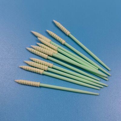 752 Yeşil PP Sopa Tüy Bırakmayan Çubukla Mini Spiral Sivri Sünger Detaylandırma Çubukla Hassas Temizleme Köpük Çubukla Temiz Oda için