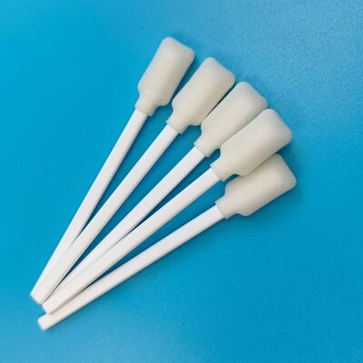 Disposable White PP Stick Rectangular 1ml Sponge Stick for Clinical Skin Cleaning Wound Cleaning Foam Swab Applicator