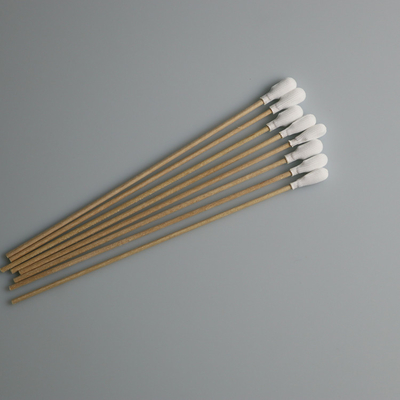 Polyester Kafa 150mm Tıbbi Pamuklu Çubukla Çubukla Tüy Bırakmayan Temiz Oda Çubuğu