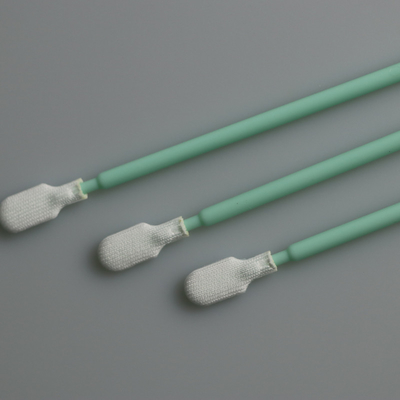 Temiz Oda Kürek Kafası Yeşil Sert Saplı 102mm Uzunluklu Polyester Swablar