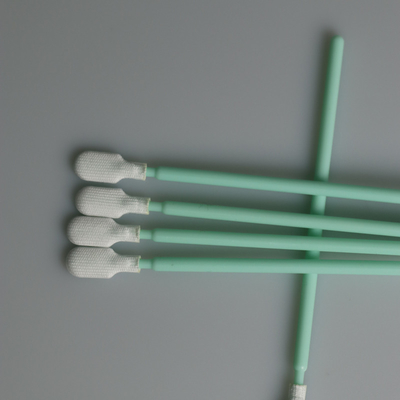 Temiz Oda Kürek Kafası Yeşil Sert Saplı 102mm Uzunluklu Polyester Swablar