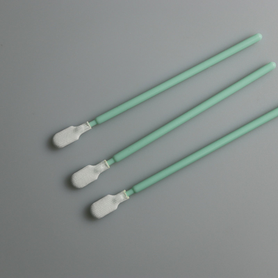 Temiz Oda Kürek Kafası Yeşil Sert Saplı 102mm Uzunluklu Polyester Swablar