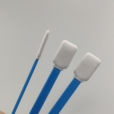 100 ADET 125mm Polyester Uçlu Swablar Kare Başlı Mavi PP Çubuklu
