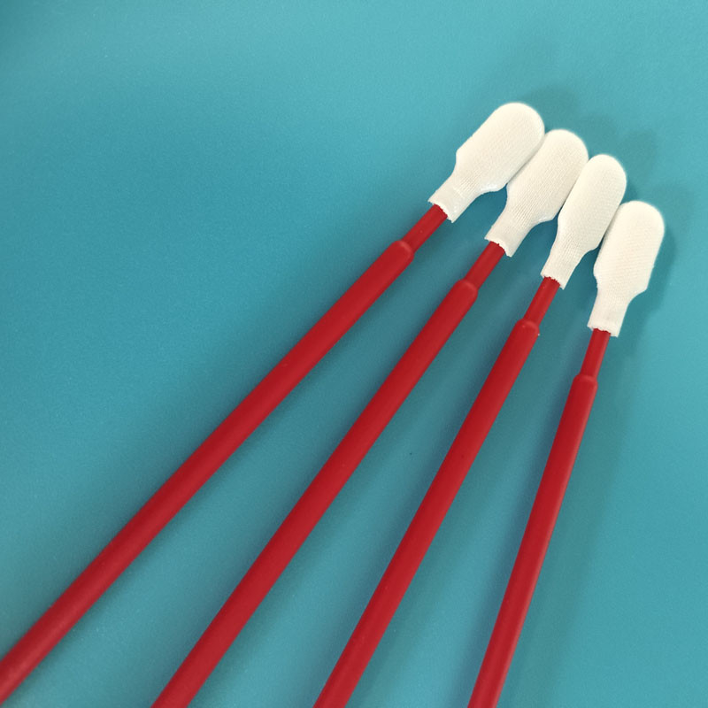 TX761 Sıvmaz Kırmızı PP Çubuk Paddle Başı Poliester Swabs PCB Temiz Oda için Temizlik Swabs