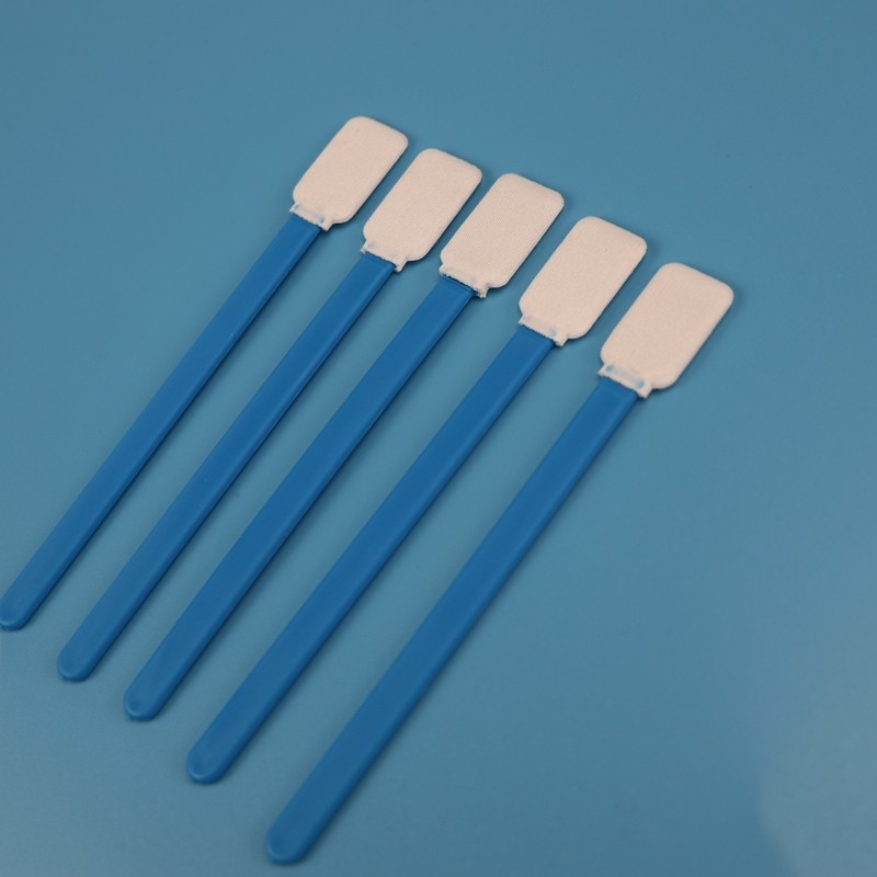 714 Lint Free Green Handle Flat Rectangle Microfiber Swab Supplier For Lens Cleaning (Lens Temizliği İçin Mikrofiber Swab Tedarikçisi)