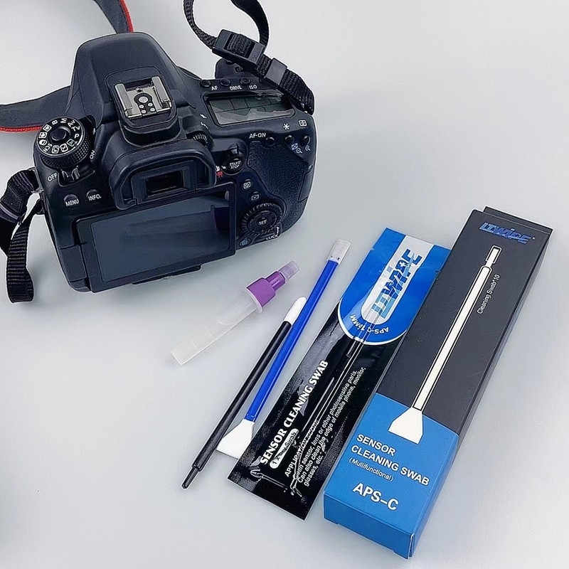Fotoğraf makinesi lens temizleyici kiti kolay toz temizleme için tekrar kullanılabilir zehirli olmayan sensör süpürge seti